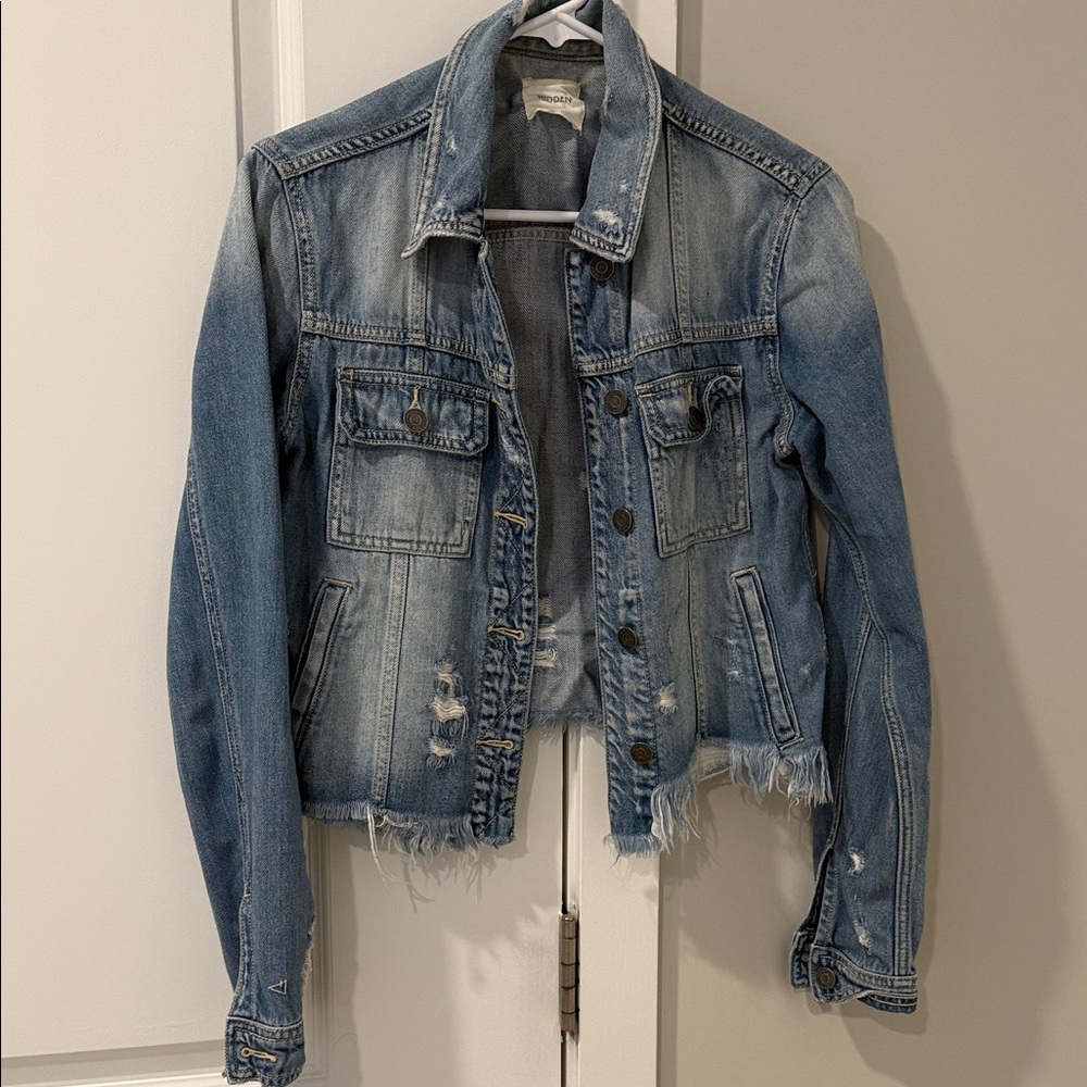 Classic Blue Distressed Jean Jacket
